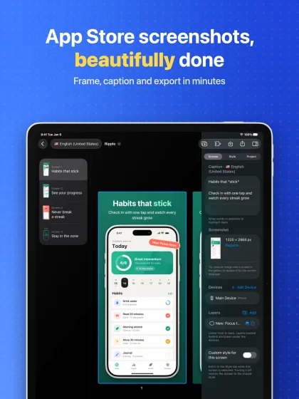 iPad screenshot 1: App Store screenshots, beautifully done